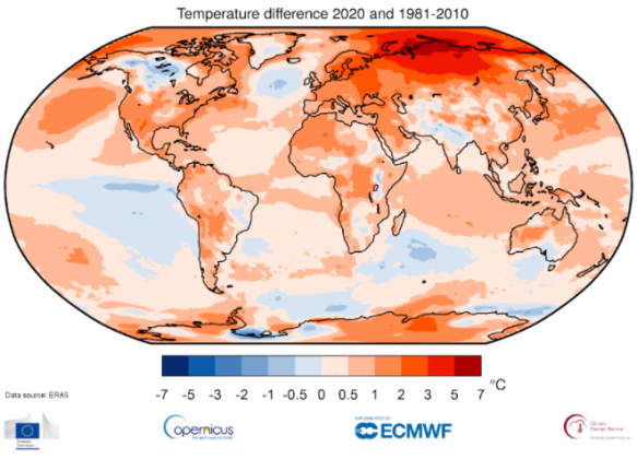 Copernicus il 2020 è stato l anno più caldo mai registrato in Europa